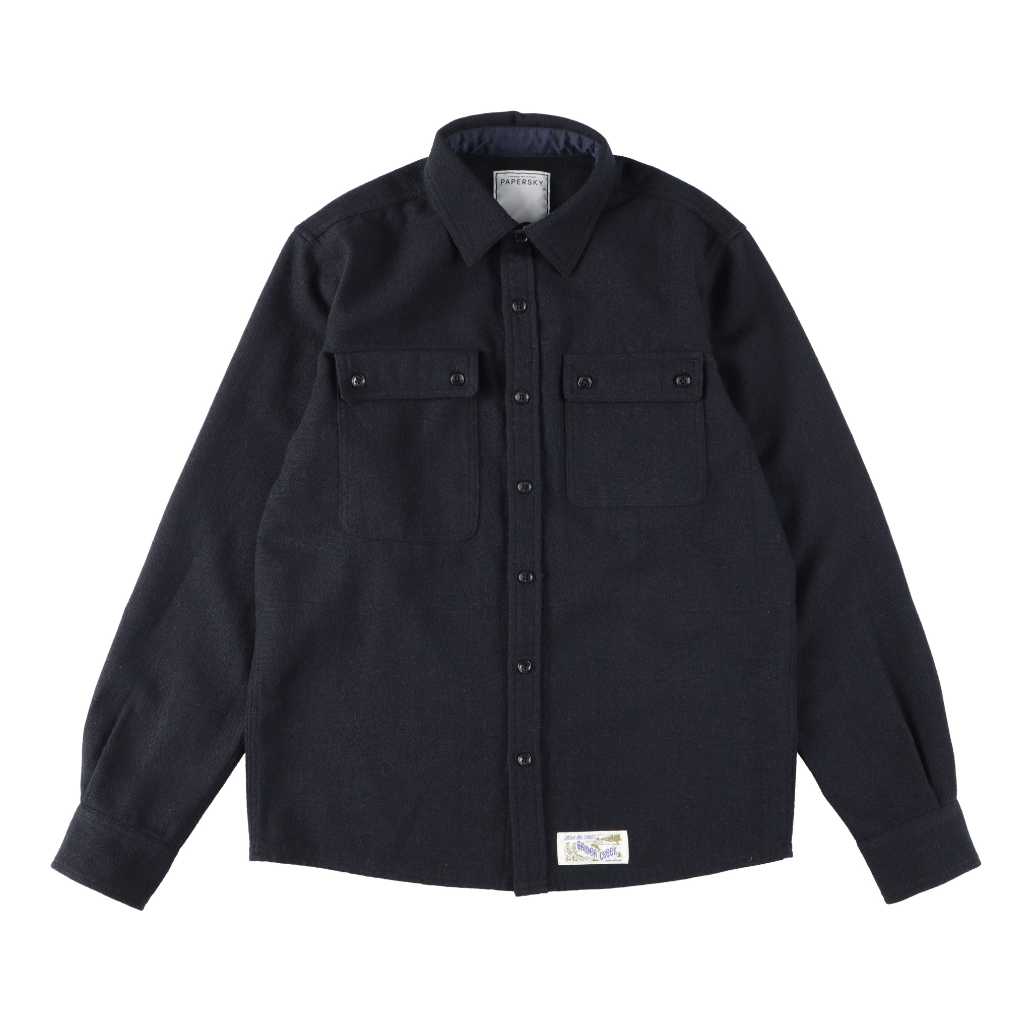 CORMORANT WOOL SHIRT-＃70（NAVY） – PAPERSKY WEAR STORE