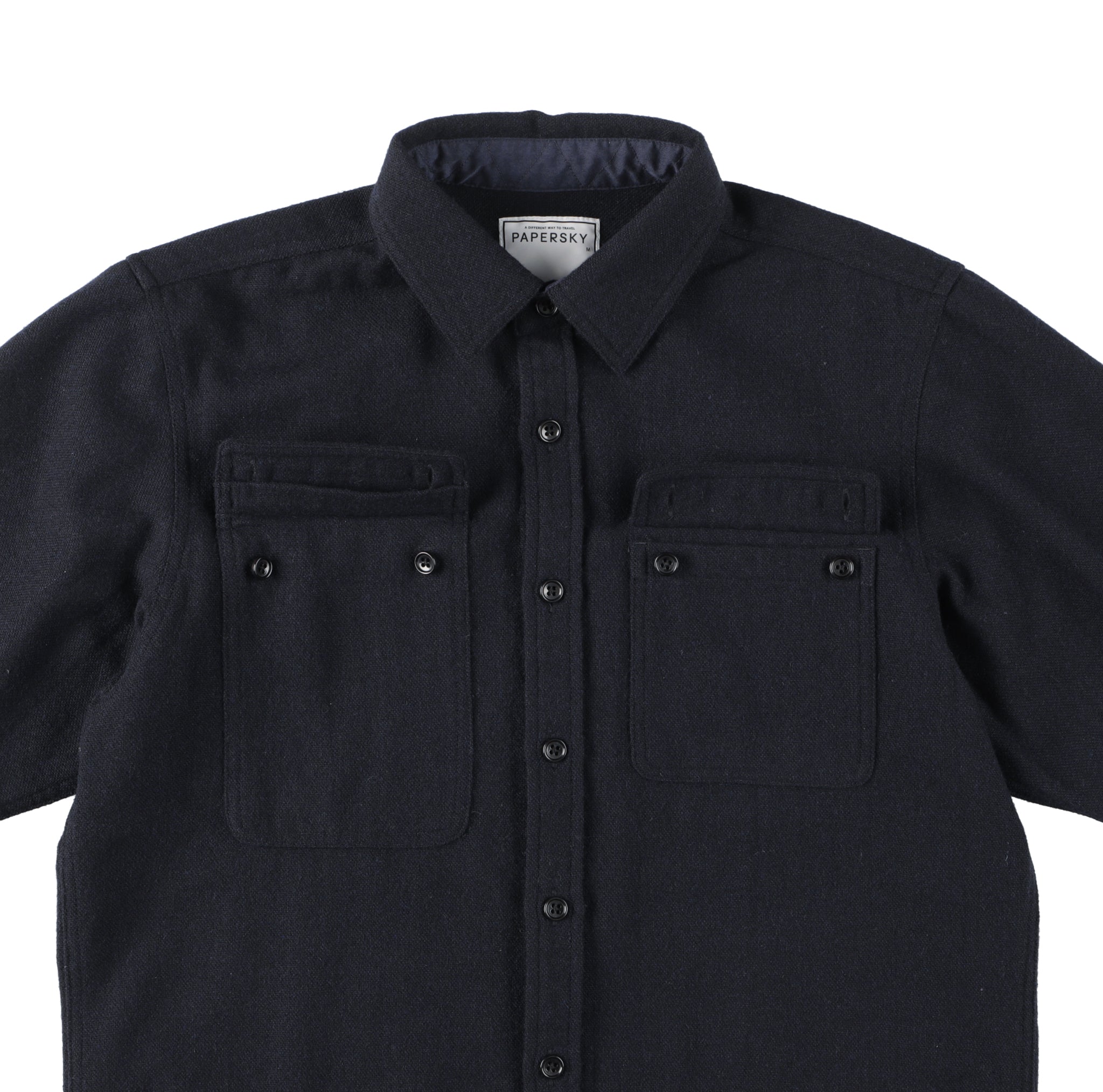 CORMORANT WOOL SHIRT-＃70（NAVY） – PAPERSKY WEAR STORE