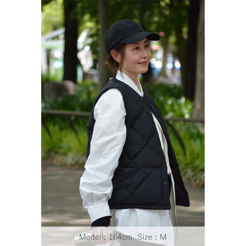 MIDDLE LAYER DOWN VEST- #01(BLACK)