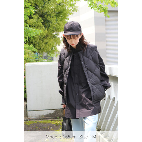 MIDDLE LAYER DOWN VEST- #01(BLACK)
