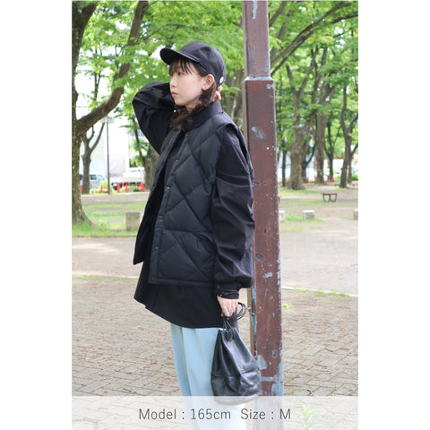 MIDDLE LAYER DOWN VEST- #01(BLACK)