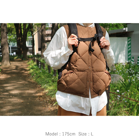 MIDDLE LAYER DOWN VEST- #80(BROWN)
