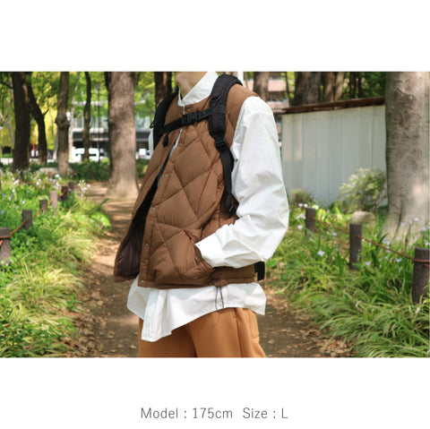MIDDLE LAYER DOWN VEST- #80(BROWN)