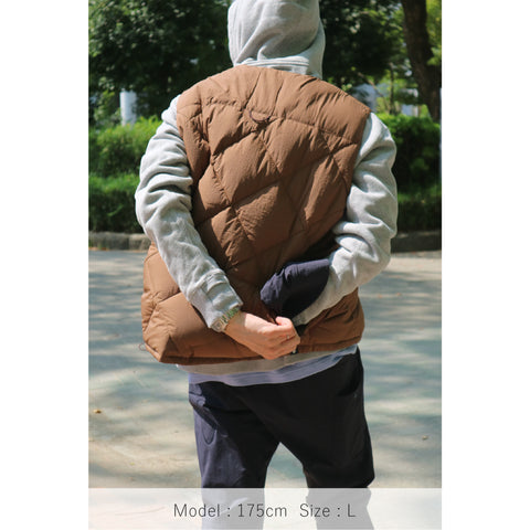 MIDDLE LAYER DOWN VEST- #80(BROWN)