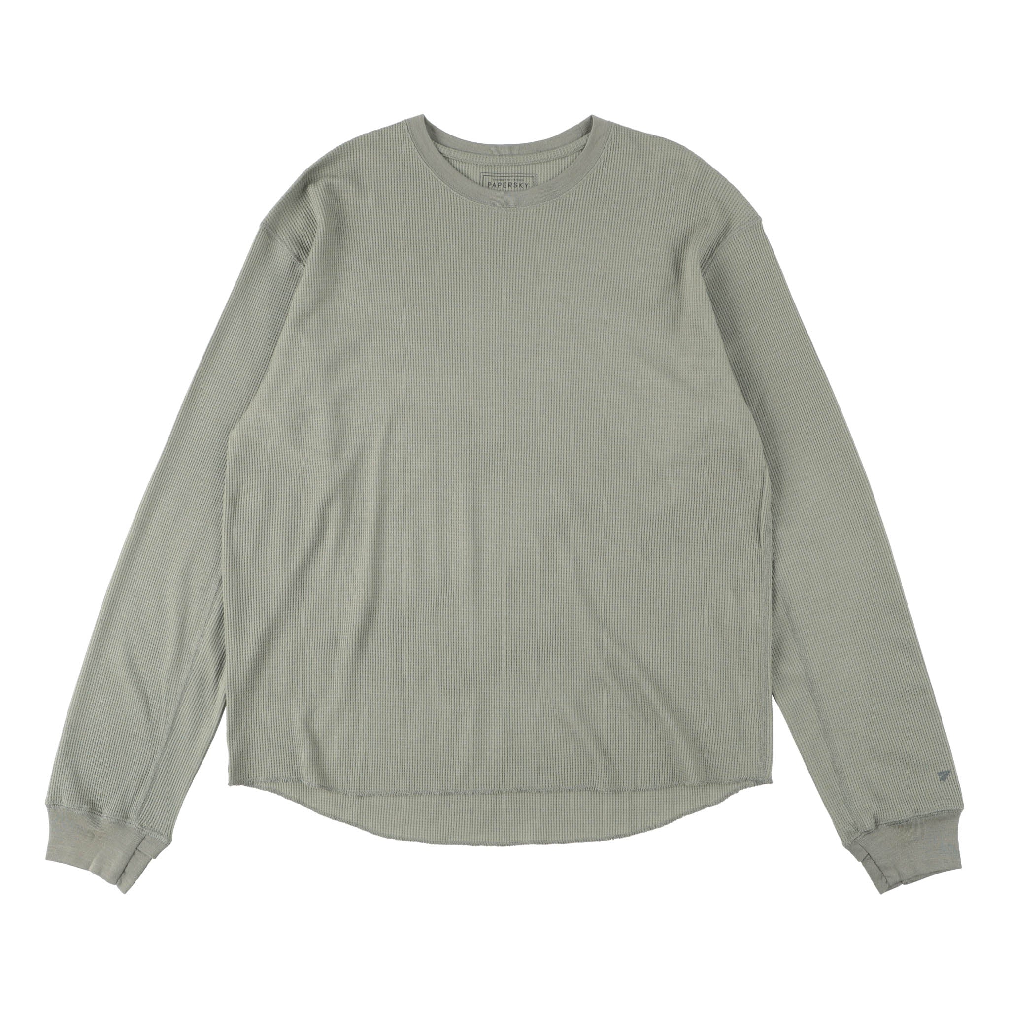 MERINO WAFFLE LONG T-SHIRT-67 (LIGHT KHAKI)