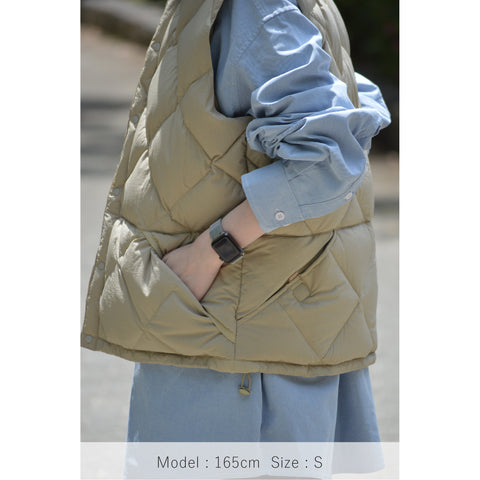 Middle Layer Down Vest- #82 (Beige)