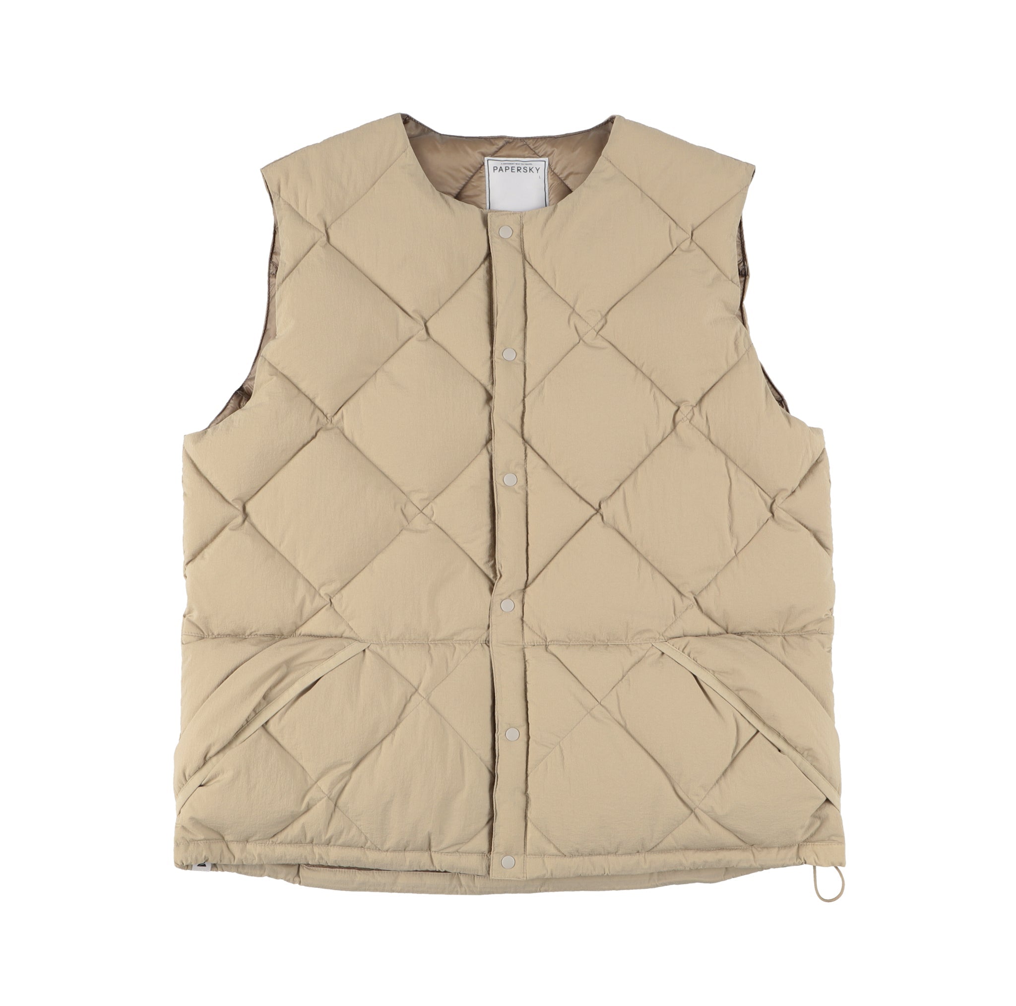 MIDDLE LAYER DOWN VEST- #82（BEIGE） – PAPERSKY WEAR STORE