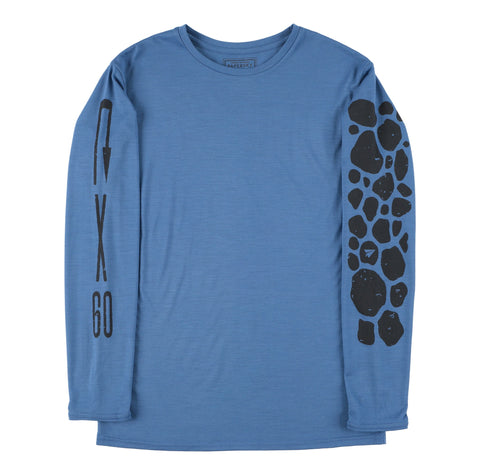 美利奴羊毛长袖 T 恤 - #79（蓝色）