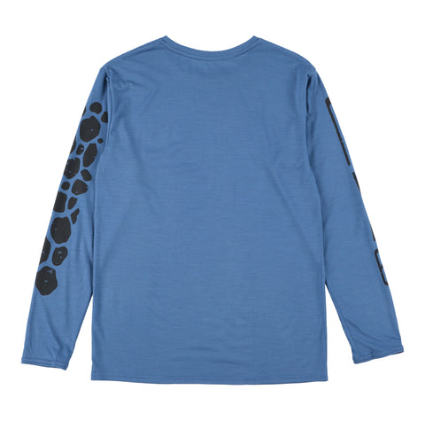 美利奴羊毛长袖 T 恤 - #79（蓝色）